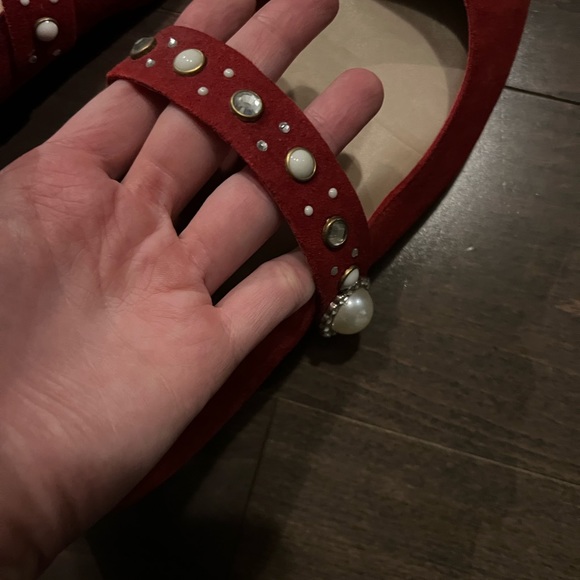 Red Suede Flats - Picture 6 of 6